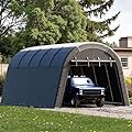 WELYAS Carport 12x20 ft Heavy Duty w/Translucent Roof, All-Season Waterproof UV Protected Outdoor Car Ports w/Reinforced Metal Frame Ventilated Doors,Portable Garage Car Shelter for Boat Truck Yacht