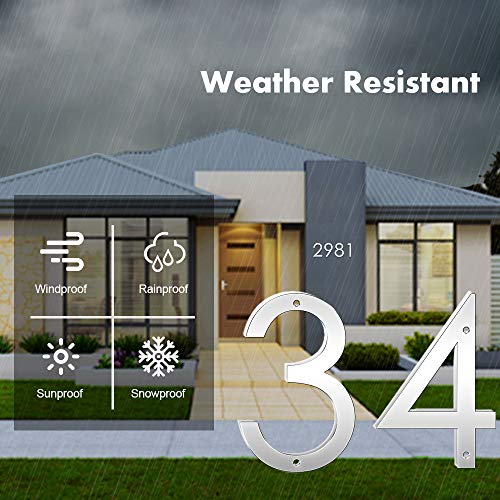 Ajcoflt 5 Polegadas Número da Casa Número de Aço Inoxidável Durável 4 Quatro Resistentes Ao Clima 3D