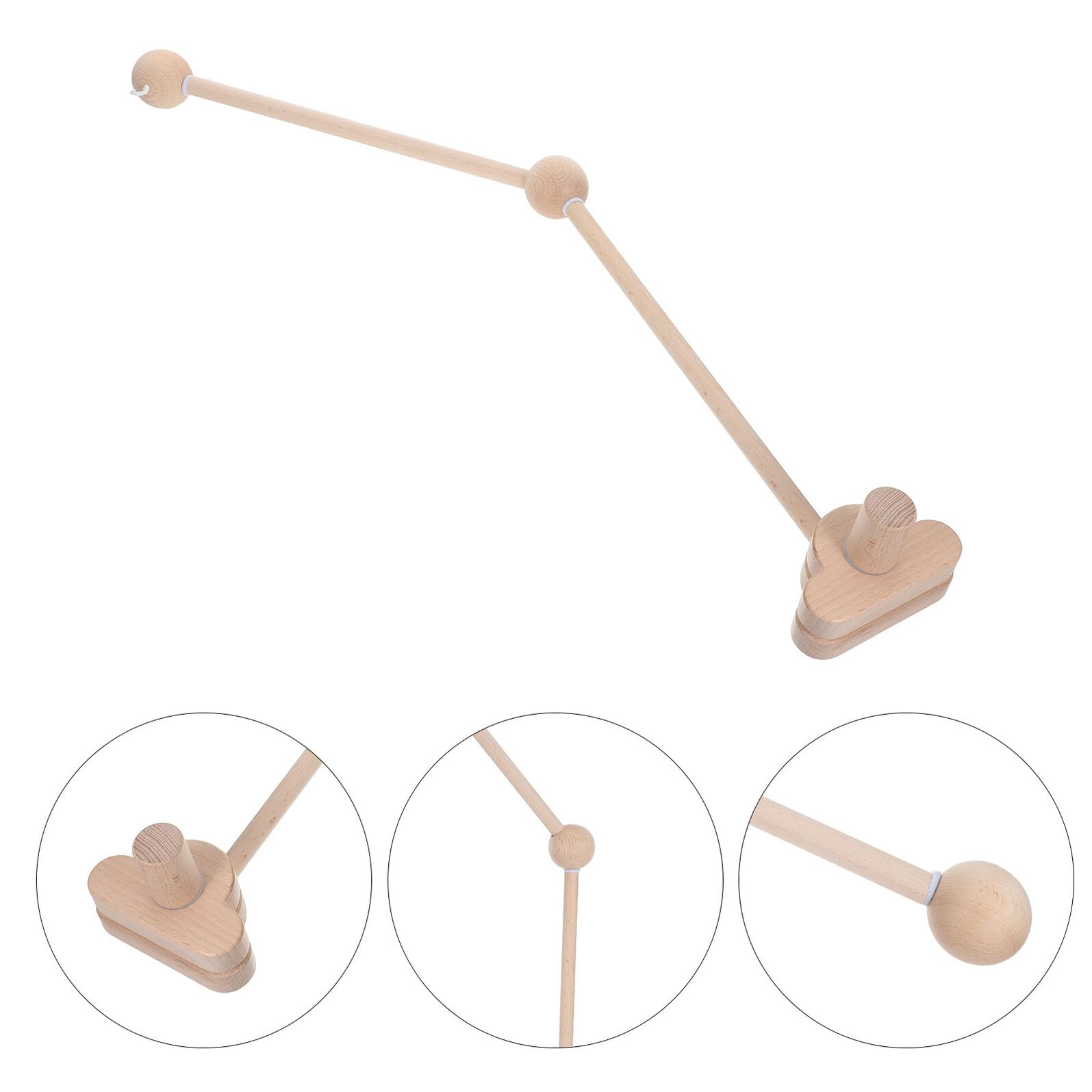 Supporto per Giostrina in Legno Beige per Culla Struttura Regolabile Versatile per Cameretta di Ragazzo Ragazza e Accessori per Culla Sicuri e Pratici