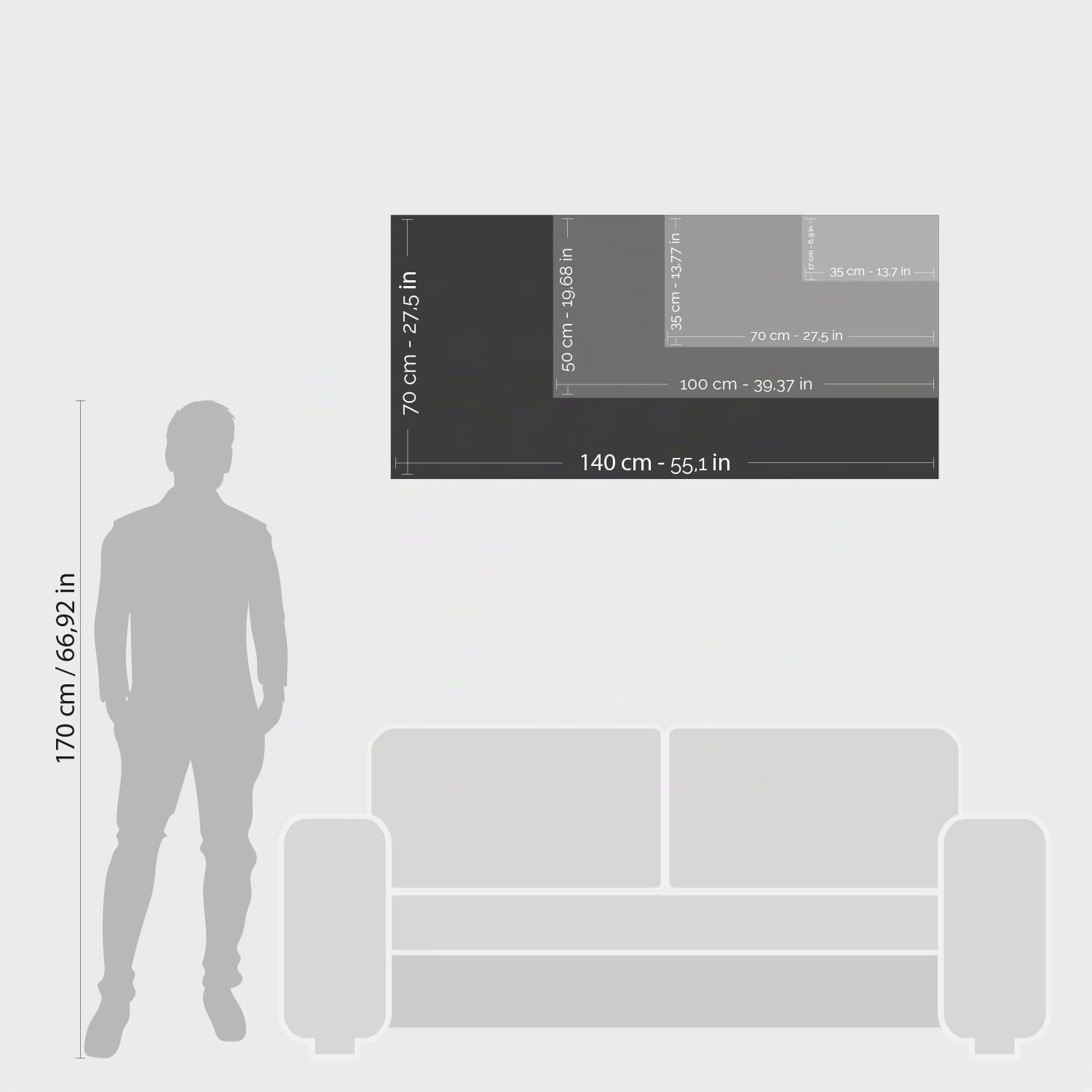 Giallobus - Quadro - Art Capezzale moderno - Tela Standard - 140L x 70l cm - 22 - Sacra famiglia - Pronto da appendere - Quadri moderni per la casa