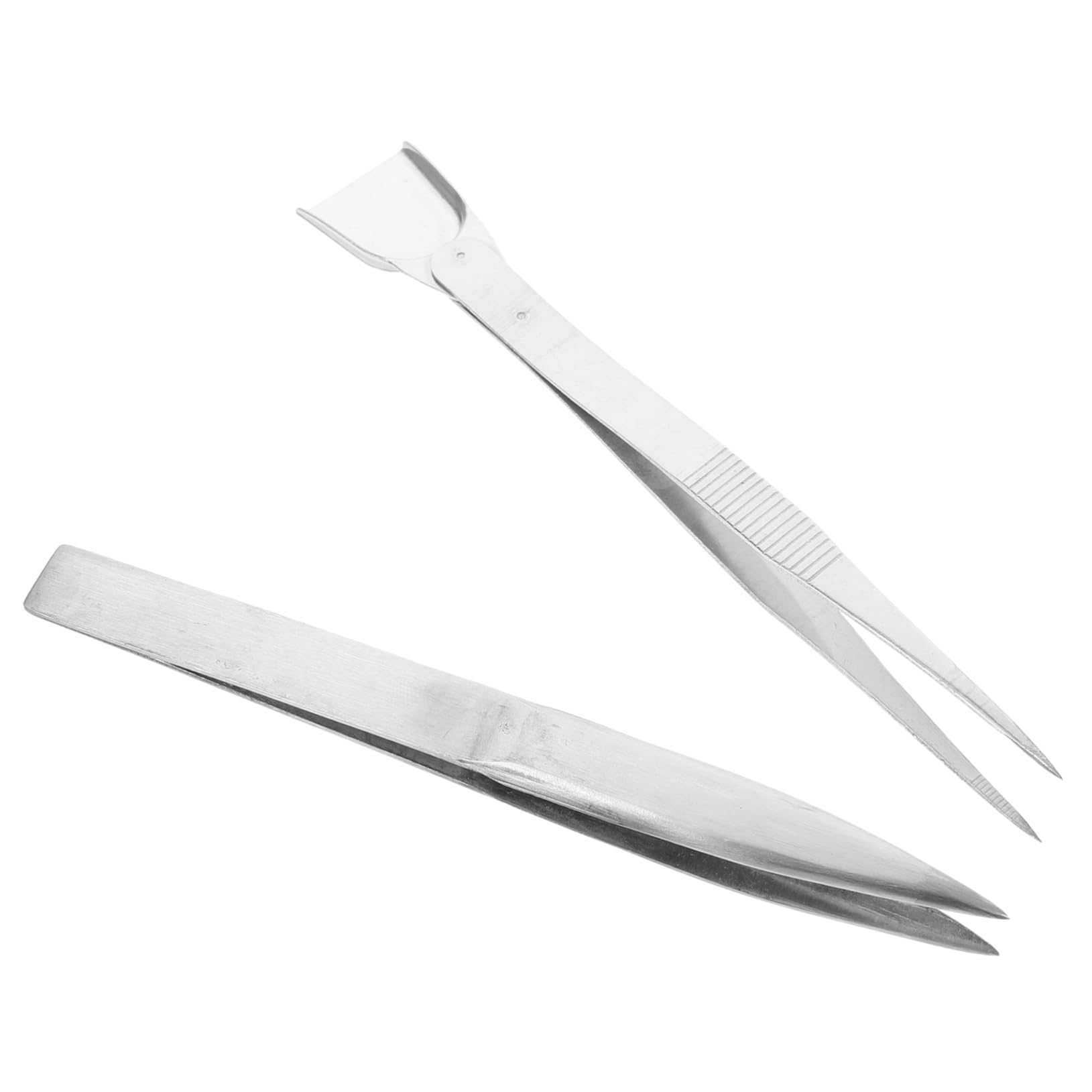 NUOBESTY 5 Set Pinzette Con Spatola Fabbricazione Precisione Bene Strumenti Di Gioielleria Presa Pinze in Acciaio Inossidabile Pinzette Per Silver 2 Pezzi*5