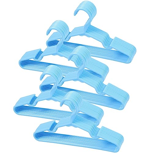 Image of 50 pcs Blue Baby Nursery Closet Hangers,Non-Slip Laundry Infant Pant Hanger for Newborn Clothes Gift,Ultra-Thin Child Coat Hanger for Girl Boy Toddler Kid