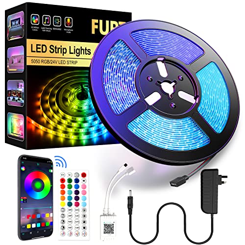 LED-Streifen, 15 m, Smart-Lichtstreifen mit App-Steuerung, Fernbedienung, 5050 RGB-LED-Lichter für Schlafzimmer, TV-Musik-Synchronisation, Farbwechsel-Lichter für Zimmer-Party…