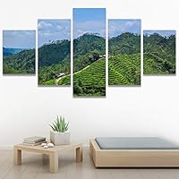 SIGNWIN 5 Panel Canvas Wall Art Mountain Skyline for Home Decorations Ready to Hang - 60