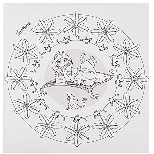 großes Malbuch - Mandala - quadratisch - Disney Princess - Prinzessin - Mädchen - Dickes Kindermalbuch - 24 Seiten - für… – Bild 7