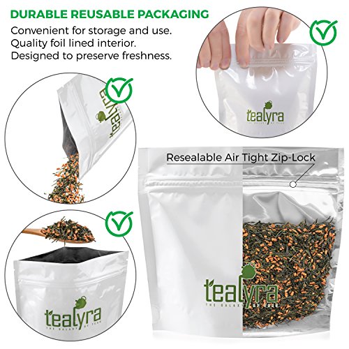 Tealyra - Gen Mai Cha Supreme - Japanese Loose Leaf Tea - Genmaicha Green Tea with Brown Roasted Rice - Caffeine Level Low - 100g (3.5-ounce) - Thumbnail 2