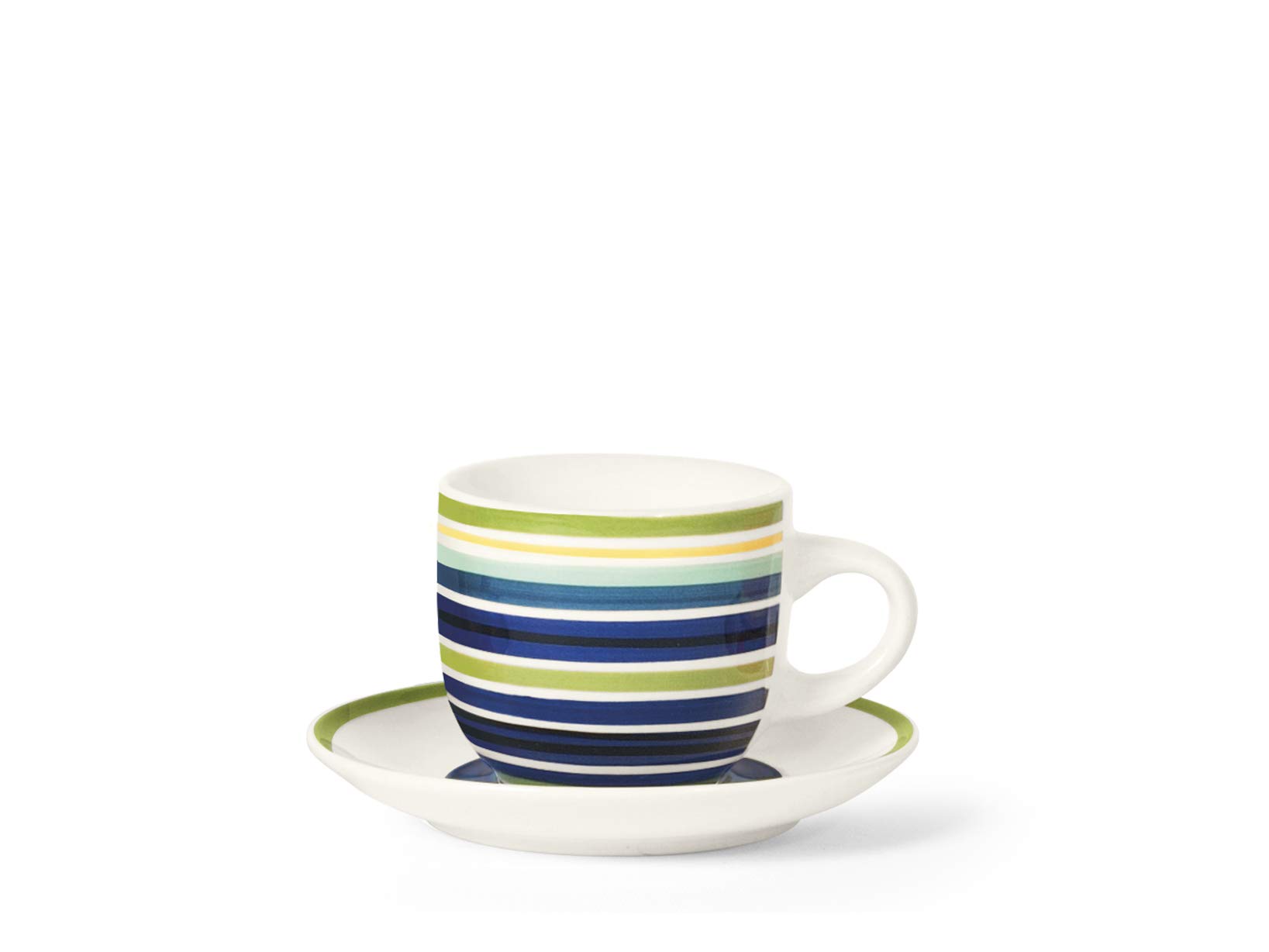 Home 100 Righe Set 6 Tazze Caffè, con Piattino, Stoneware, cc95