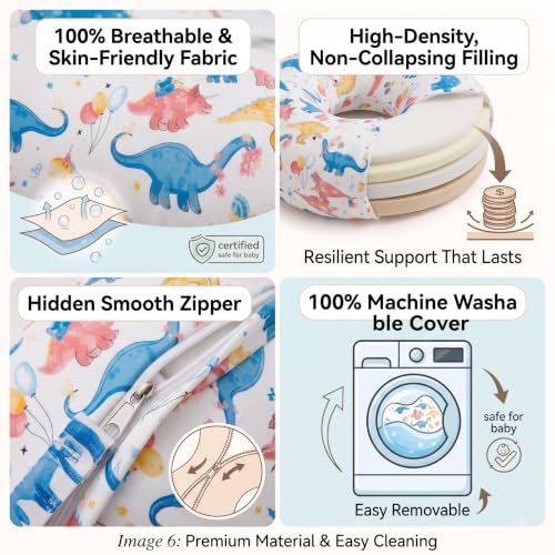 Image of Proliva Feeding Pillow for New Born Baby with Detachable Cover Breast Feeding & Maternity Nursing Pillow for Breastfeeding Support for Baby Feeding Pillow for Mom