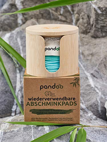 Bamboe houder + 18 Pandoo reinigingpads wasbaar van bamboe - Afbeelding 8