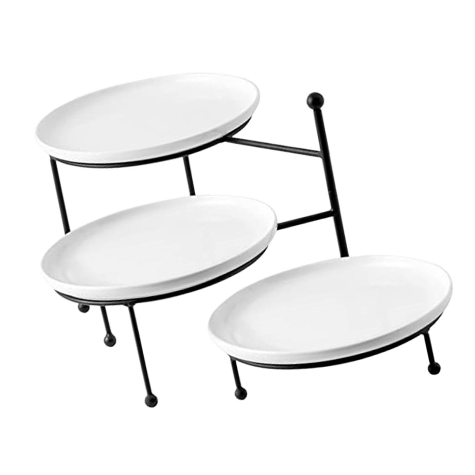 TFAOYS Sturdy 8inch Metal Dessert Stand Nordic Styles 3 Layer Display Tower Multiple Layer Serving Tray for Parties and Cafes Simple Dessert Holder