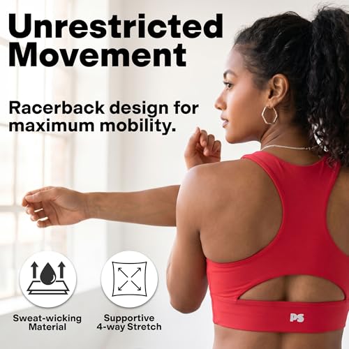 Image of POPSUGAR Sports Bras for Women - Y Back, High Neck, Strappy & Long Line Padded Racerback Bra Workout Yoga Top Racer Back Bra