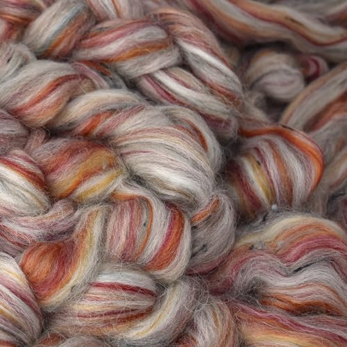 Image of Combed Top Roving. Limited Edition Fiber for Spinning, Needle Felting, Wet Felting, Weaving and Crafting. Fancy, Colorful, Exotic Designer Blend, Ponderosa