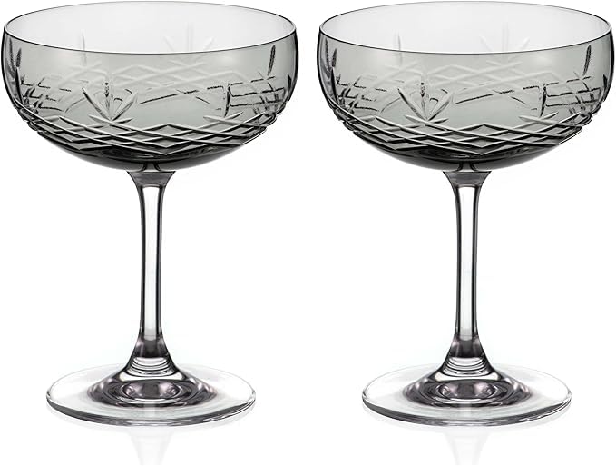 Platillos de cóctel champán artesanales en estuche de 2 piezas para regalo de bodas