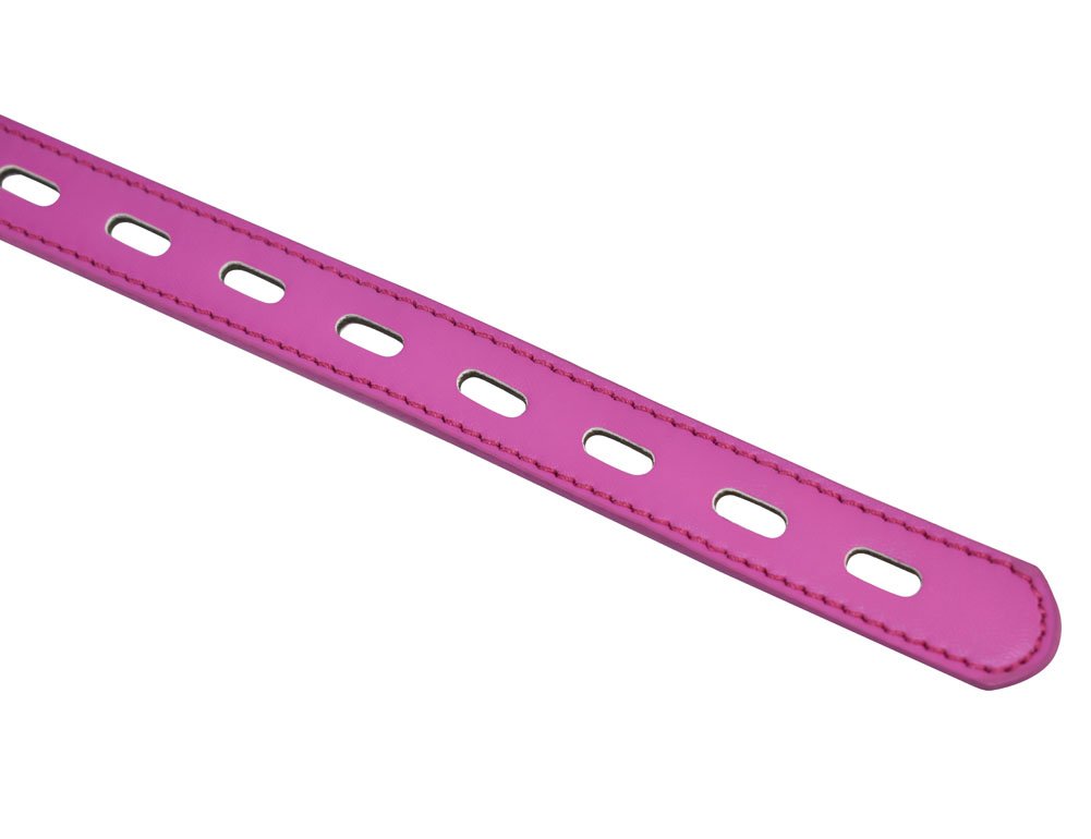 YiFeng Leather Lockable Ball Gag w/Lock Bondage Fetish Restraint Slave Roleplay Gimp 4 (Blue, Long): Short Hot Pink