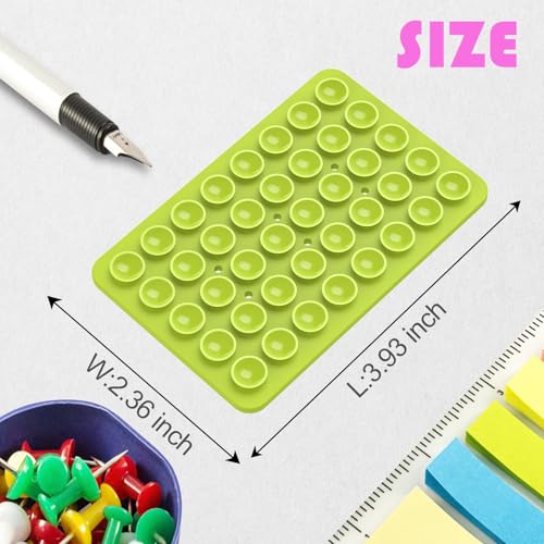 Image of Double Sided Silicone Suction Phone Holder Mount, Silicon Accessory for iPhone and Android, Hands-Free Mirror Shower Phone Holder, TikTok Videos and Selfies (Combo D)