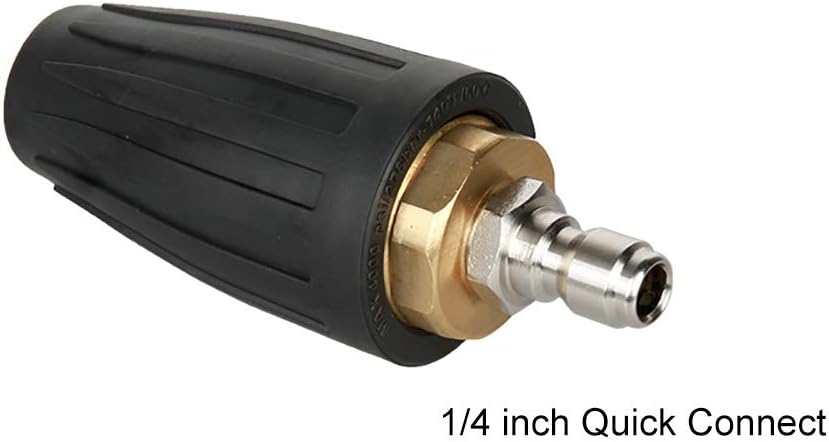 tooloflife 3000 PSI Rotating Spray Turbo Nozzle for High Pressure Washer Cleaner Gun Accessory 1/4" Quick Connect Plug -Black 35MM