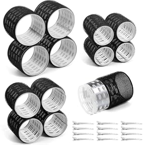 Thermal Rollers for Hair, 24PCS Jumbo Rollers Hair Curlers with Clips, Large Roller with 63mm 48mm 36mm Self Grip Thermal Hair Roller for Long Medium Short Hairs Volume