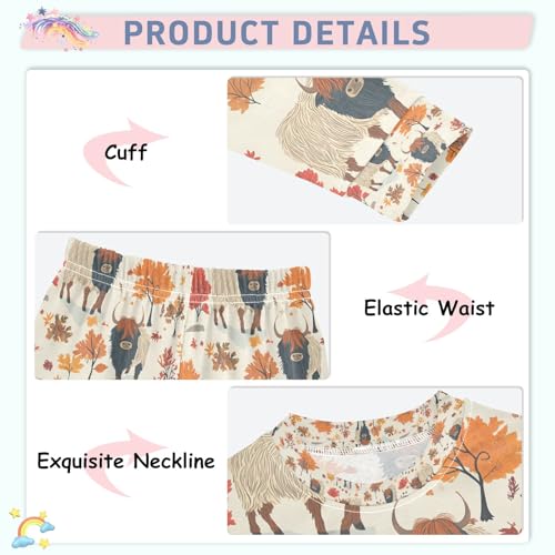 senya Highland Cattle Tree P Pajamas Set Long Sleeve Soft Cotton Sleepwear 2 Piece4