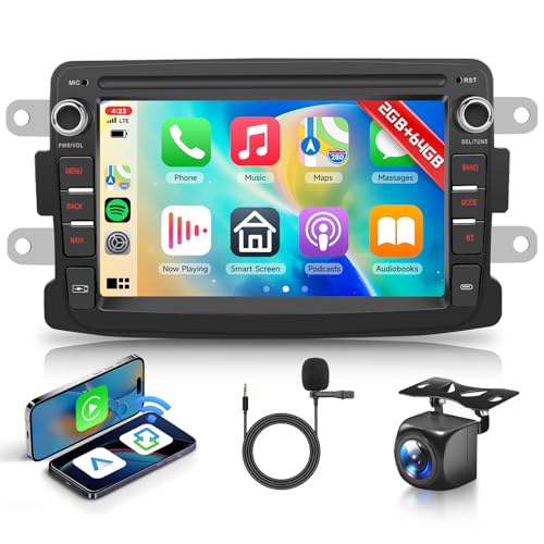 2GB 64GB Android Autoradio pour Renault Dacia Logan Dokker Duster Sandero Lodgy Captur Symbol Lada...