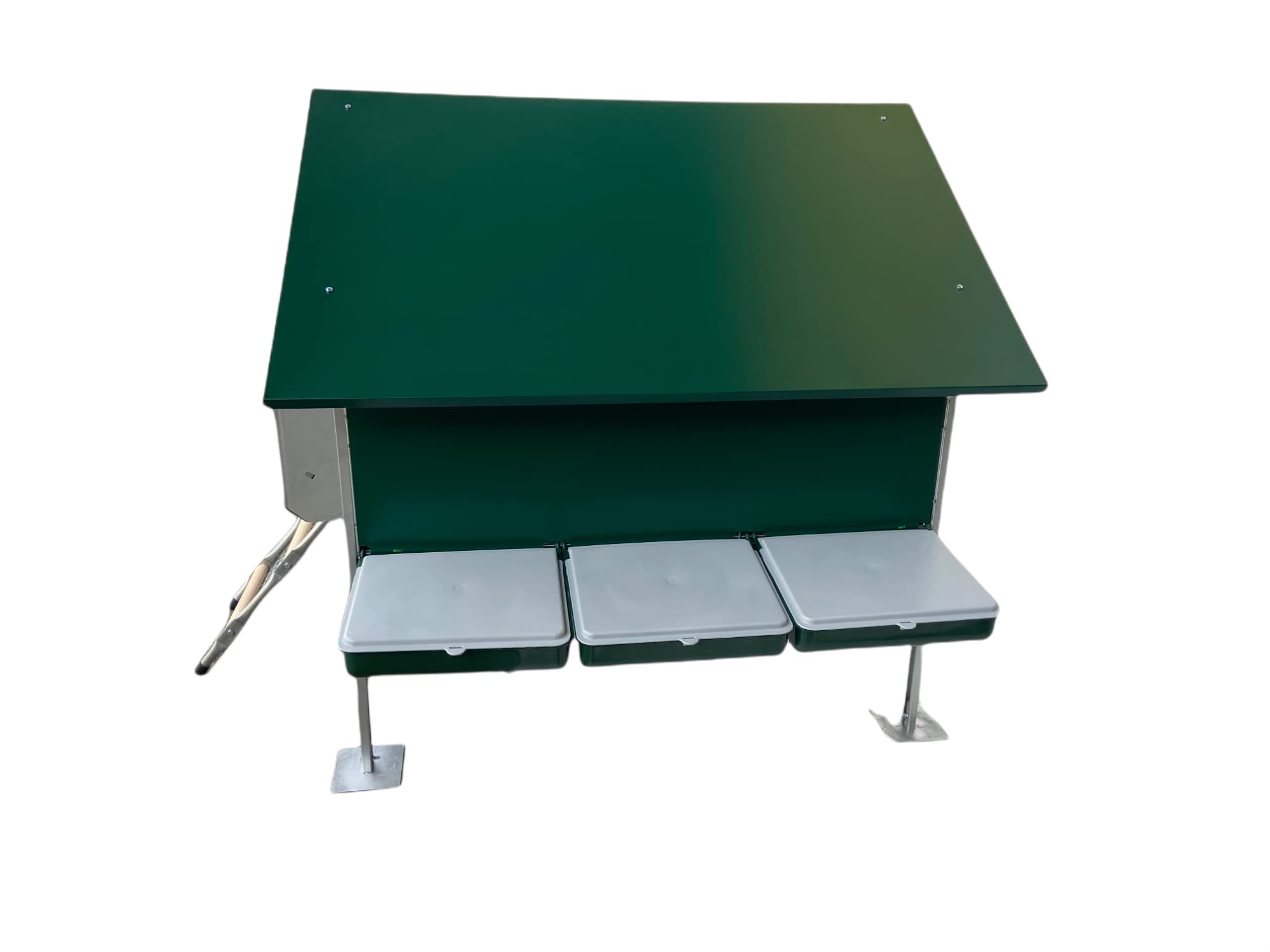 Pollaio Procida per ca. 12 Galline. Casetta Interamente Zincata con Pareti Laterali Chiuse, Tetto Zincato e Verniciato di Verde, Rete Antintrusione Zincata. Ingombro Max cm 160 x 120 x H 120