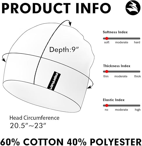 Miniatura 2 de EMPIRELION - Gorros de 9 pulgadas multifuncionales, ligeros, con ajuste ceñido, para correr, con diseño de calavera, forro para casco, gorras para