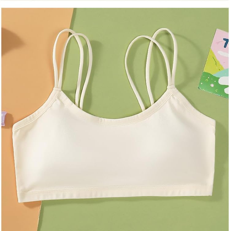 Teen Girls' Training Bra Seamless Cotton Cami Wireless Bras Elastic - Image 7