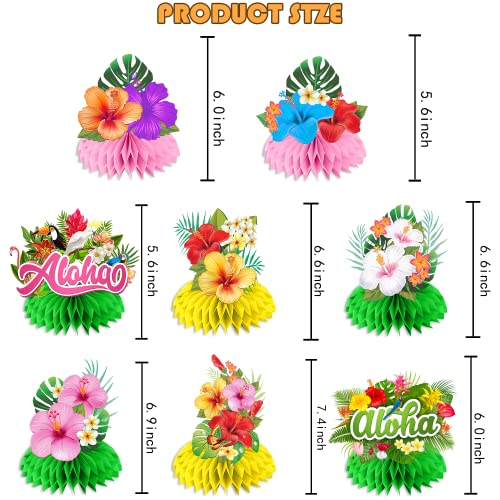 8Pcs Hawaiian Party Decorations Honeycomb Centerpieces, Luau Hibiscus Flowers Decoration, Tropical Luau Table Decorations Luau Party Decorations Centerpiece Luau Centerpieces For Tables #TOP2