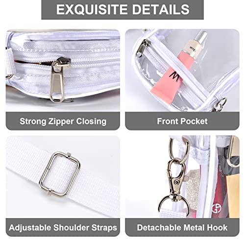 Image of Fibrdoo Clear Crossbody Purse Bag, Clear Bag Stadium Approved with Front Pocket for Concerts Sports Festivals