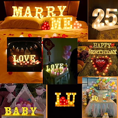 Image of AUSAYE LED Letter Lights Alphabet Light Up Sign Night Light for Home Party Wedding Decoration (M)