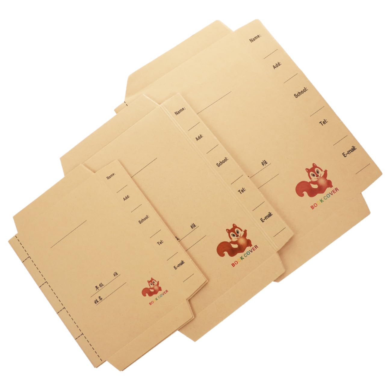 Copertine Libri Scolastici 30pezzi in Carta Kraft Regolabili | Festa Scuola Decor, per Libro e Textbook, Student Stationery, Piegatura Flessibile e Spazio Note