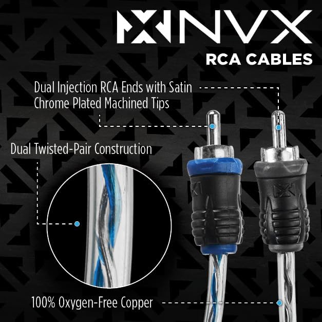 NVX RCA Cables with Dual Injection Ends and Twisted-Pair Construction