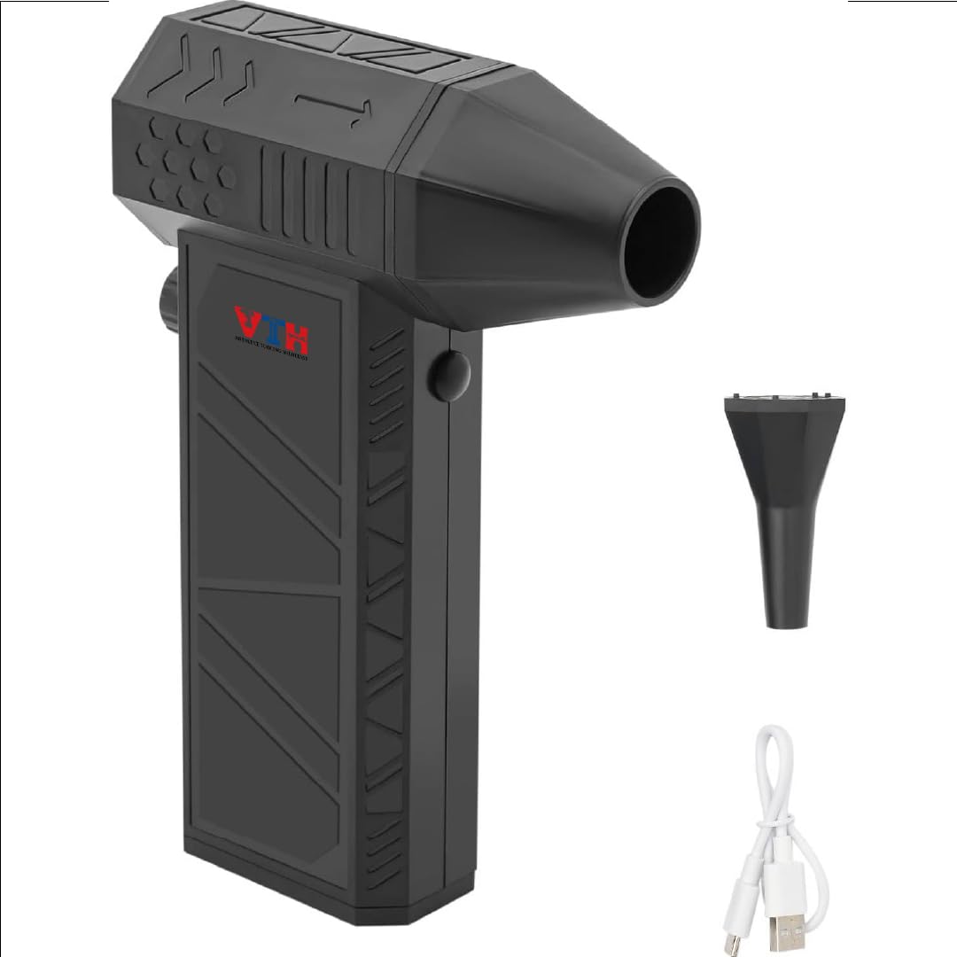 VTH® Cordless Air Duster, 130000RPM Mini Jet Blower with Infinite Speed Adjustment Knob, Air Blow Gun Ideal for Cleaning Electronics, Inflating Items, and Removing pet Hair (Black)-image-48