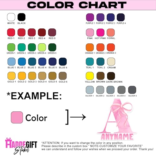 Haddegift HADDEGIFT2024 Custom Name Sticker Personalized Bow Pink Coquette Name Stickers Girls Name Decals Waterproof Vinyl Stickers For Water Bottle, Kindle, Tumbler, Phone Case thumb #1