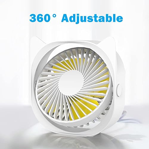 Miniatura 5 de YUNLOVXEE Lindos ventiladores de escritorio pequeños y silenciosos - Mini ventiladores USB para el hogar habitaciones dormitorio mesita de noche