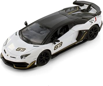 Lambo SVJ Sports Car, White 68269D - 1/24 Scale Diecast Model Car