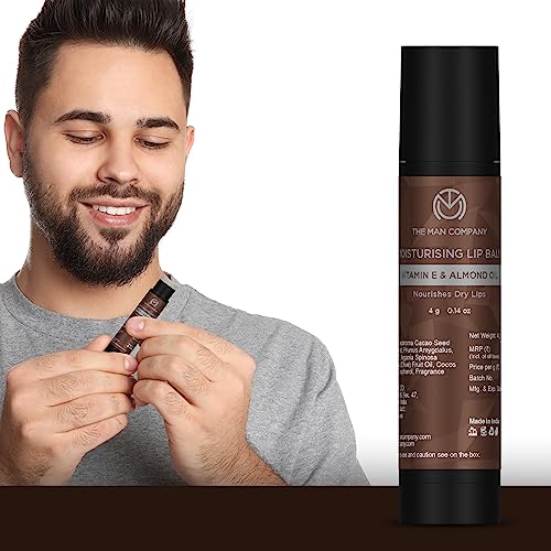 Image of The Man Company Nourishing Lip Balm for Soft & Moisturised Lips - 4gm | Enriched with Vitamin E, Almond & Olive Oil | Prevents Dry, Chapped Lips