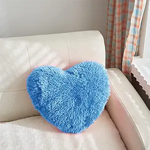 PICKKART Soft Furry Heart Pillow (Blue)