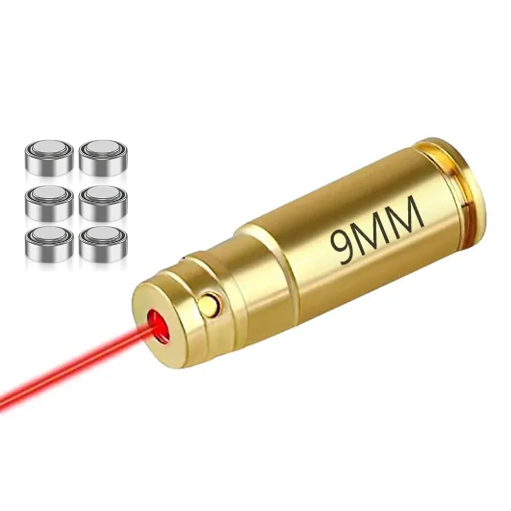 Red Dot 9mm 9 mm Laser Bore Sighter Boresight Hunting Tool 9 mm Cartridge Bore Sight Red Laser boresighter (Red Dot 9mm Laser Bore Sighter)