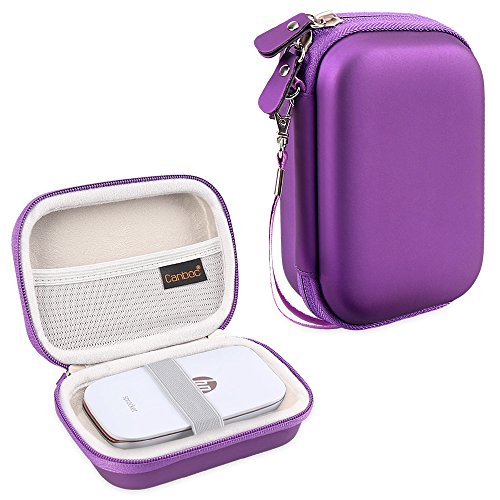 Canboc Carrying Case for HP Sprocket Portable Photo Printer and (2nd Edition), Polaroid Zip Mobile Printer, Lifeprint 2x3 Photo and Video Printer, Mesh Pocket fit Photo Paper and Cable, Purple