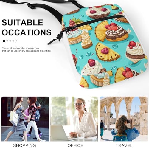 Colorful Cupcakes Cakes Women's Cute Small Mini Crossbody Bag Top Zip Sling Square Shoulder Bags4