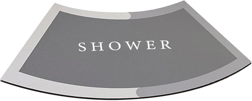 Curved Bath Mat, Curved Shower Mat 16x30 Bath Absorbent Shower Rug, Non Slip Quadrant Washable Fast Drying Corner Rug for Circular