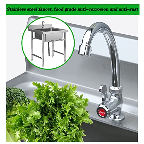 Fregadero de acero inoxidable 304 independiente para lavandería y catering de 60x60x80 cm 5