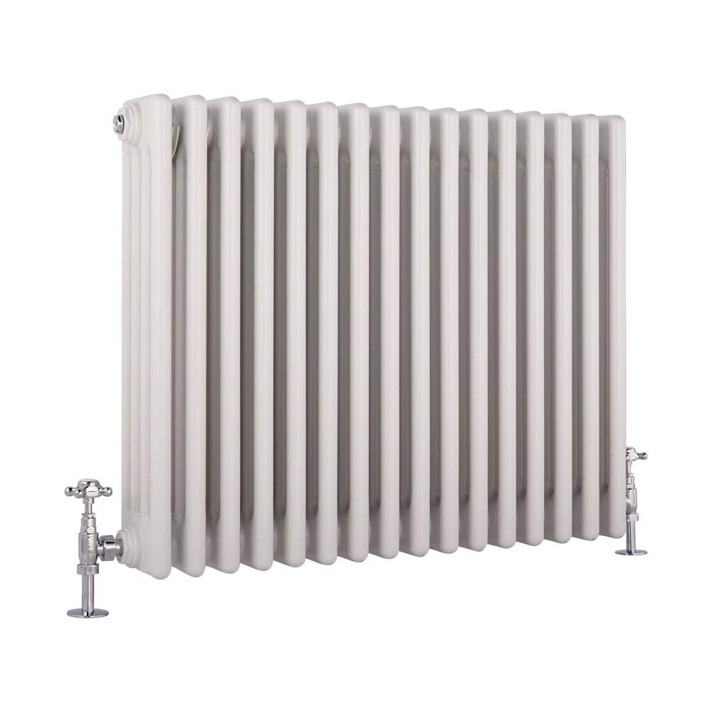 Milano White Windsor - Horizontal Traditional Column Radiator - 4 Column - 600Mm X 785Mm