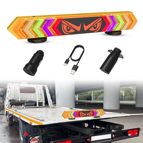 Katywixu 24 Wireless Tow Light Bar Wireless Trailer Tow Light Bar with Magnetic Base with 7 Pin Round Transmitter
