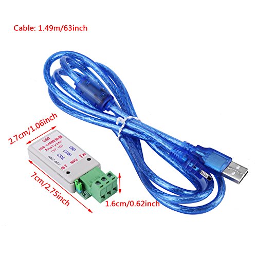 Usb To Can Bus Converter, Can Bus Analyzer Canbus Usb Adapter With Usb Cable Support Xp/Win7/Win8 - Image 2
