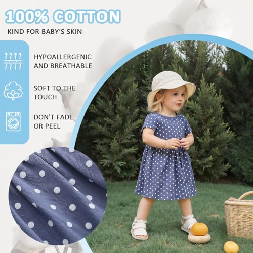 Zanie Kids Baby Girls Summer Dress 100% Cotton Easter Clothing Short Sleeves4