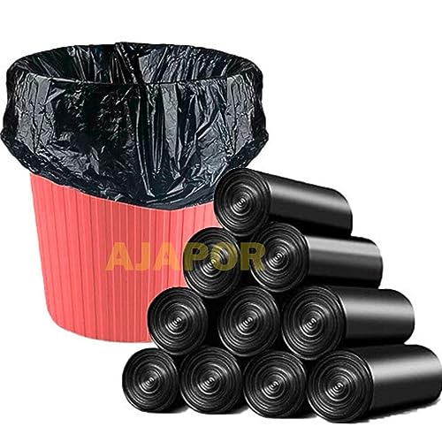 Image of Biodegradable Garbage Bags (Medium Size 48x53 cm / 19x21 inch) (Pack Of 6) (180 Bags) Dustbin Bags For Kitchen Office Home | Wet Waste | Dry Waste | Extra Strong | Black