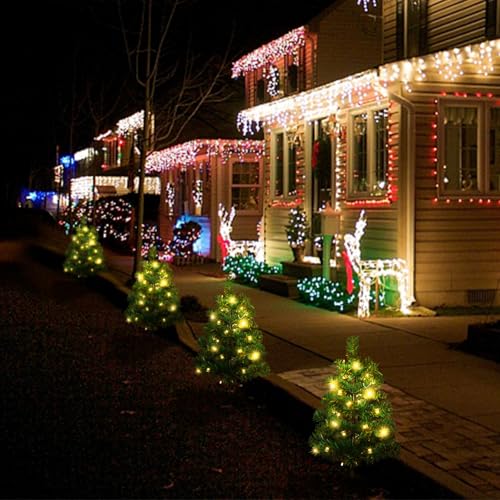 4 Set Solar Christmas Tree Multicolor 120 LED Light Outdoor Christmas Light - image 5