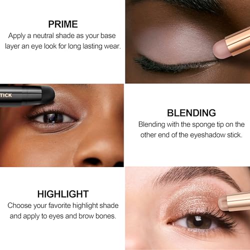 FV Lidschatten Stift, Langanhaltend und Hochpigmentierter Creme Glitzer Lidschatten, Knitterfrei, Wasserfester Eyeshadow Stick mit Shimmer Finish, Champagne Shimmer