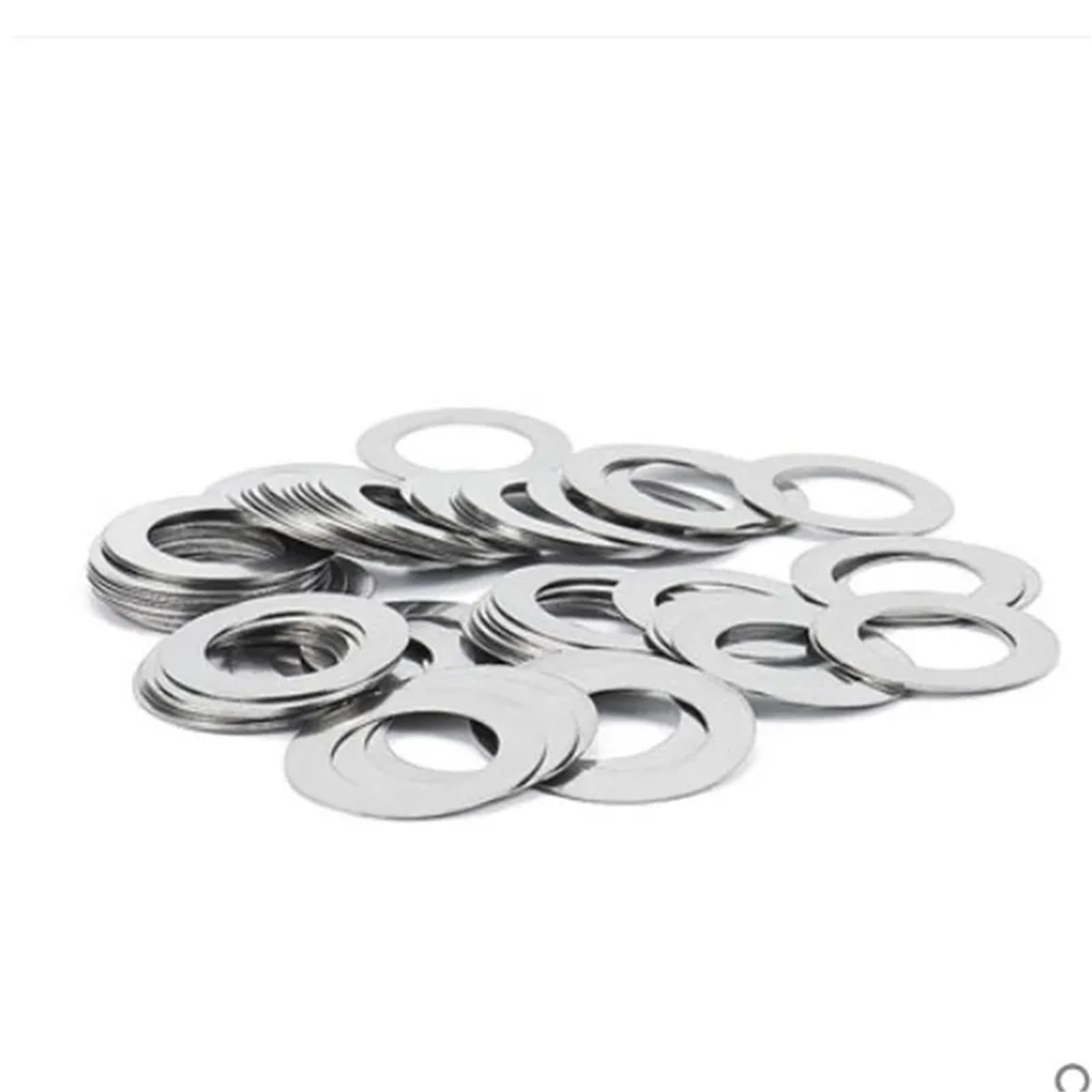 Arandelas Metalicas DIN988 M3 a M20 0,1mm .2mm .30mm .5mm Arandela plana de acero inoxidable Junta ultrafina Ajuste de alta precisión(M5x8 100pcs,1mm Thickness)